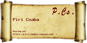Piri Csaba névjegykártya