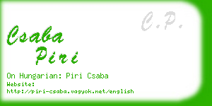 csaba piri business card